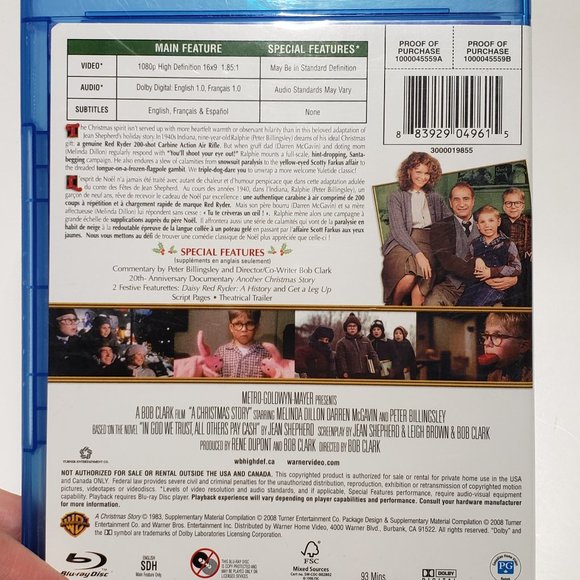 A Christmas Story Blu Ray DVD, classic holiday family movie nostalgic - Picture 2 of 7